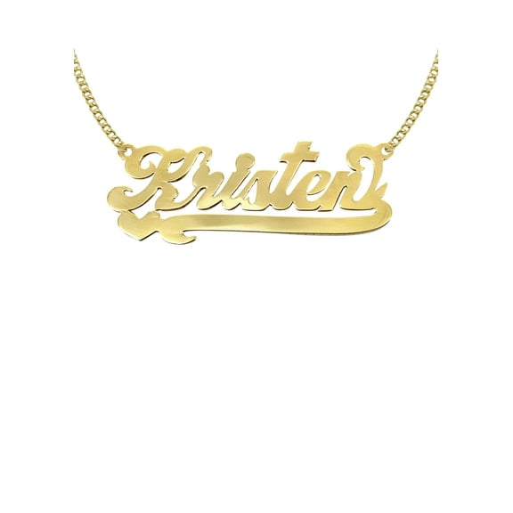 14K Gold  Heart Name Plate Necklace | Style #99