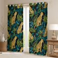 thumbnail image 2 of Homewish Cartoon Jungle Leopard Curtains Pack of 2 (42x84 Each) for Kids, Rustic Cheetah Lover Curtains Blackout, Palm Leaf Plant Bedroom Curtains, Living Room Curtains Decor, 2 of 6