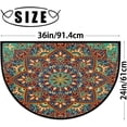 thumbnail image 3 of Vintage Ethnic Floral Half Round Door Mat, Mandala Flower Non-Slip Half Circle Area Rug Doormat Washable Half Moon Rug Indoor Entrance Doormat for Kitchen Bedroom Home Decor 24"x36", 3 of 7