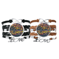thumbnail image 1 of Colorful Forestry Science Nature Scenery Bracelet Hand Strap Leather Rope Wristband Double Set, 1 of 3