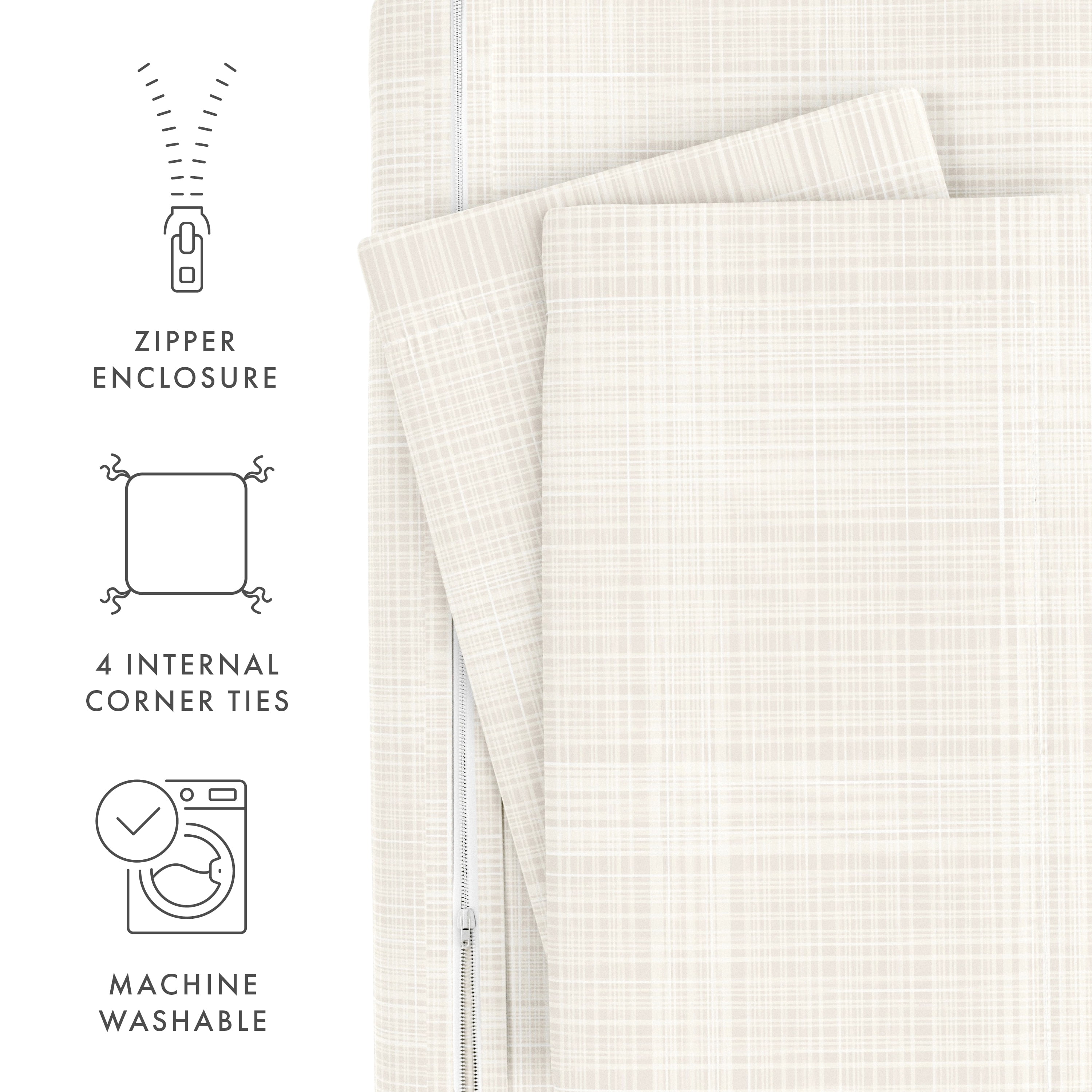 Noble Linens Ray Thatch Pattern Duvet Set 3-Piece Duvet Cover Set, Full/Queen
