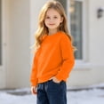 thumbnail image 6 of SELONE Kids Crewneck Sweatshirt Plain Long Sleeve Shirts Fleece Liner Ribbed Cuffs Pullover Comfywear Clothes 1-13Y, 6 of 9