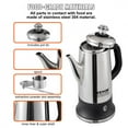 thumbnail image 4 of 12-Cup Electric Percolator Coffee Pot, 304 Stainless Steel Coffee Percolator with Keep Warm Function & Heat-Resistant Handle, Classic Coffee Maker, Quick Brew & Easy-Pour, Silver, 4 of 6