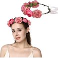 thumbnail image 2 of 2 diademas de flores para mujer, corona de flores ajustable, diademas de flores, diademas de boda, accesorios románticos para festivales ER, 2 of 5