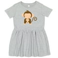 thumbnail image 3 of Inktastic Happy Monkey Girls Toddler Dress, 3 of 5