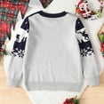 thumbnail image 4 of Bjutir Toddler Boys Girls Christmas Sweater Cartoon Deer Warm Knitted Sweater Long Sleeve Winter Tops For Kids Grey 6-7 Years, 4 of 8