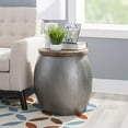 thumbnail image 4 of Linon Reid Metal and Wood Drum Side Table with Storage in Silver, 4 of 8