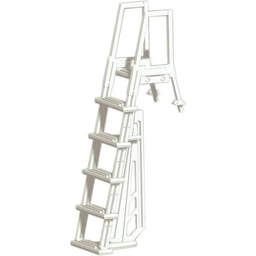 Aqua Select Heavy Duty Resin In-Pool Ladder w/ Entrapment Barrier for Above Ground Pools