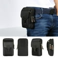thumbnail image 4 of Yucurem Zipper Men Waist Bags Small Card Holder 6 inch Phone Packs Purse (Black), 4 of 8