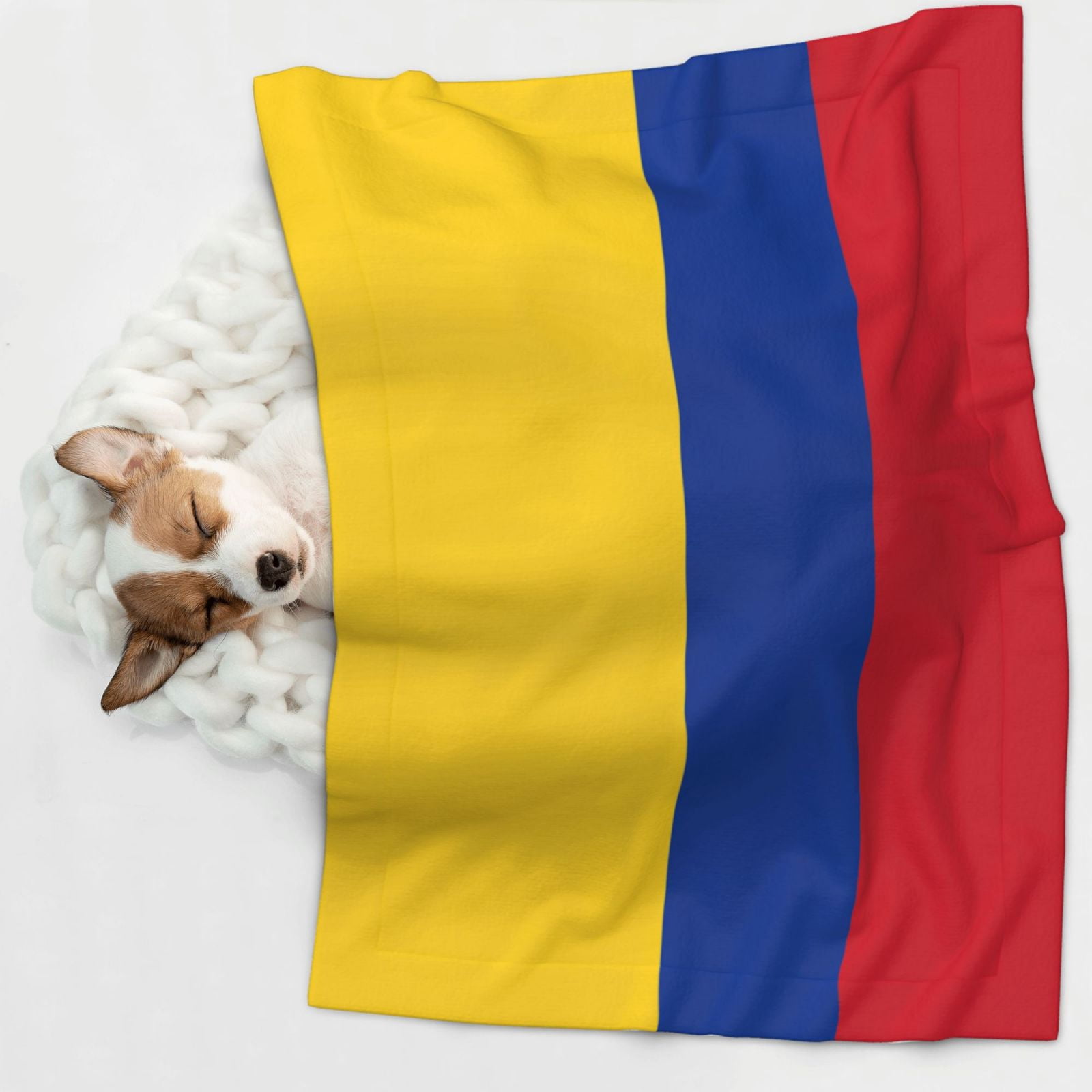 Flannel Throw Dog Blanket Colombia Flag Soft Warm Print Pet Blankets for Small Dog Cat Puppy