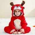 thumbnail image 6 of LIIPEE Girls Boys Plush Onesie Halloween Christmas Cartoon Animal Long Sleeve Hooded Zip Up Fuzzy Jumpsuit Toddler Classic Weekend Plush One-Pieces,Brown,12-18 Months, 6 of 9