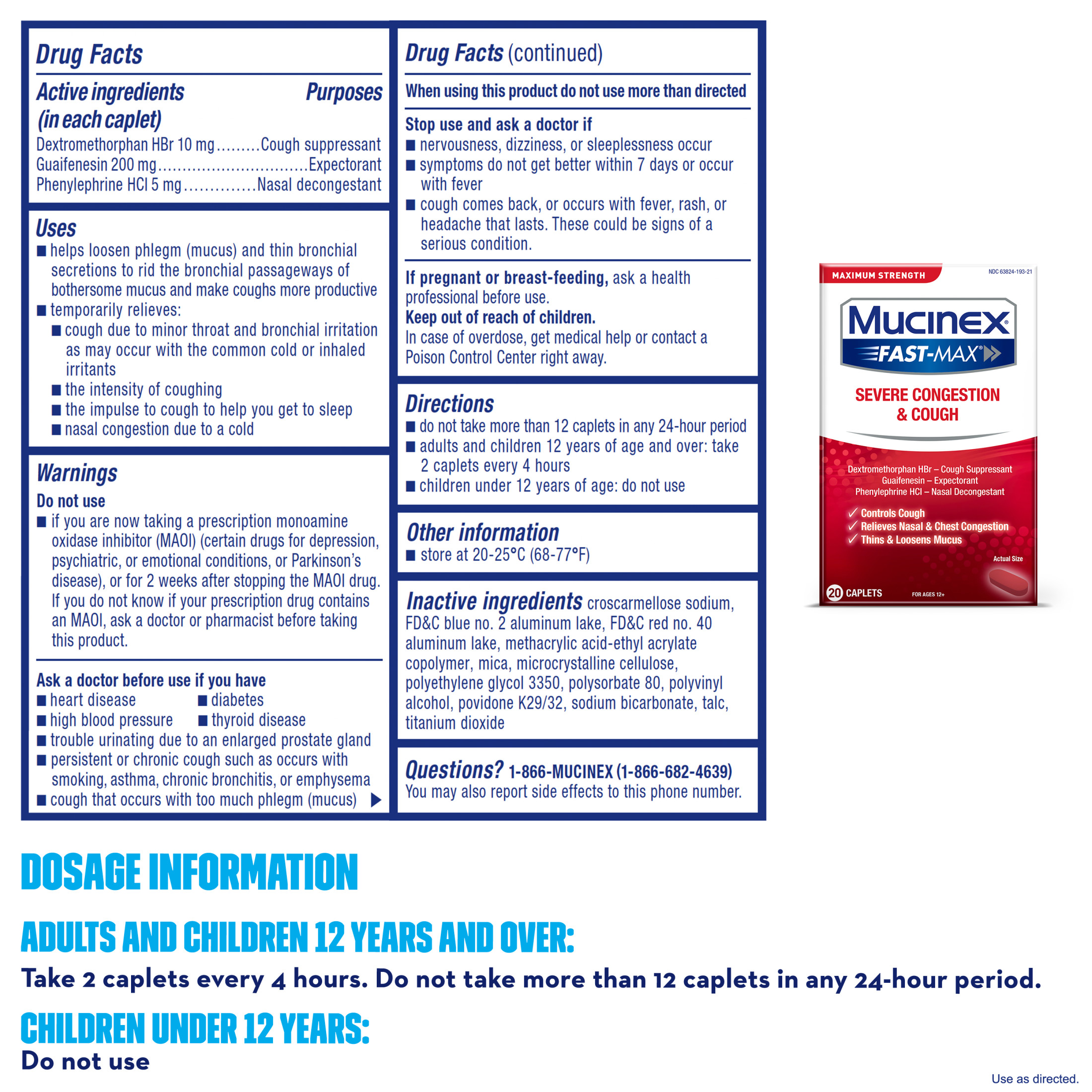Mucinex Fast Max, Cold and Flu Medicine, 20 Caplets - image 2 of 10