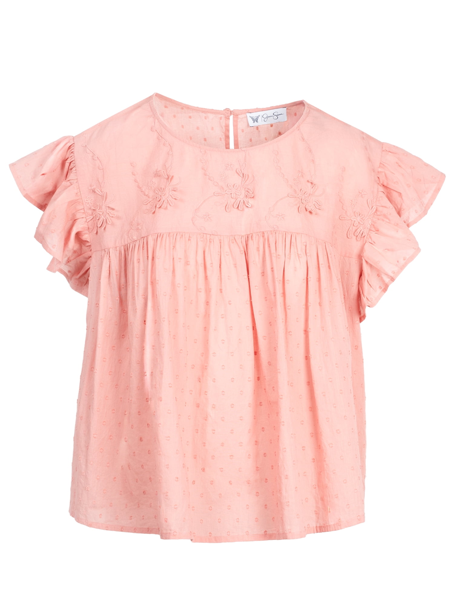 Jessica Simpson Women's and Women's Plus Chandler Flutter Sleeve Top, Sizes XS-4X