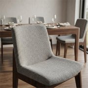 Ashcroft Levi Fabric Upholstered Dining Chair in Light Gray (Set of 2)