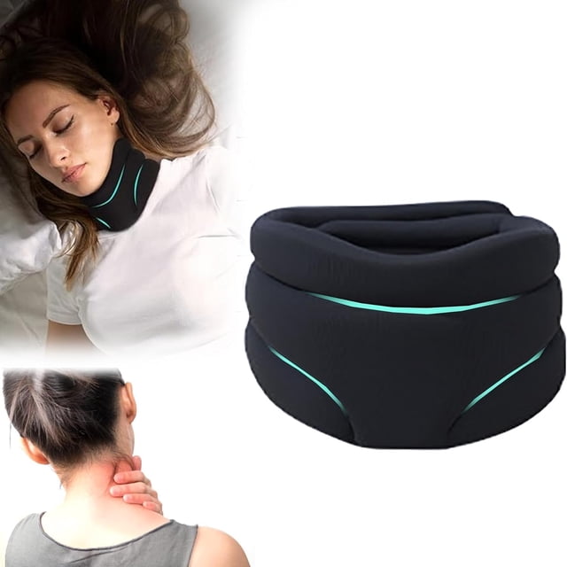 Cervicorrect Neck Brace, Cervicorrect Neck Brace by Healthy Lab Co, Cervical Neck Brace for Snoring, Neck Brace for Sleeping Soft Foam, Neck Brace for Neck Pain And Support for Women Men (Black)