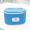 thumbnail image 2 of Blantye Bolsa de Almacenamiento de cosméticos de PU Impermeable portátil Organizador de Bolsa de Maquillaje de tocador(Azul), 2 of 2