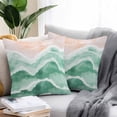 thumbnail image 2 of Sage Green Waves Coastal Throw Pillow Covers 18x18 Inch Set of 2, Green Ombre Summer Beach Oceans Waterproof Outdoor Pillow Covers, Decorative Cushion Pillowcases for Couch, Sofa, Bed, Garden, Patio, 2 of 9
