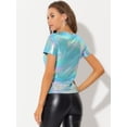 thumbnail image 4 of Disfraz de Halloween Top Allegra K multicolor Brillante Metálica para Mujer azul XL, 4 of 5