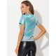 thumbnail image 4 of Disfraz de Halloween Top Allegra K multicolor Brillante Metálica para Mujer azul XL, 4 of 5