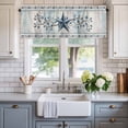 thumbnail image 2 of Texas Star Blue Farmhouse Short Window Curtain Valances, Farmhouse Country Branches Wooden Grain Rod Pocket Kitchen Valances for Living Room Bedroom Bathroom Cafe 42" x 18", 2 of 8