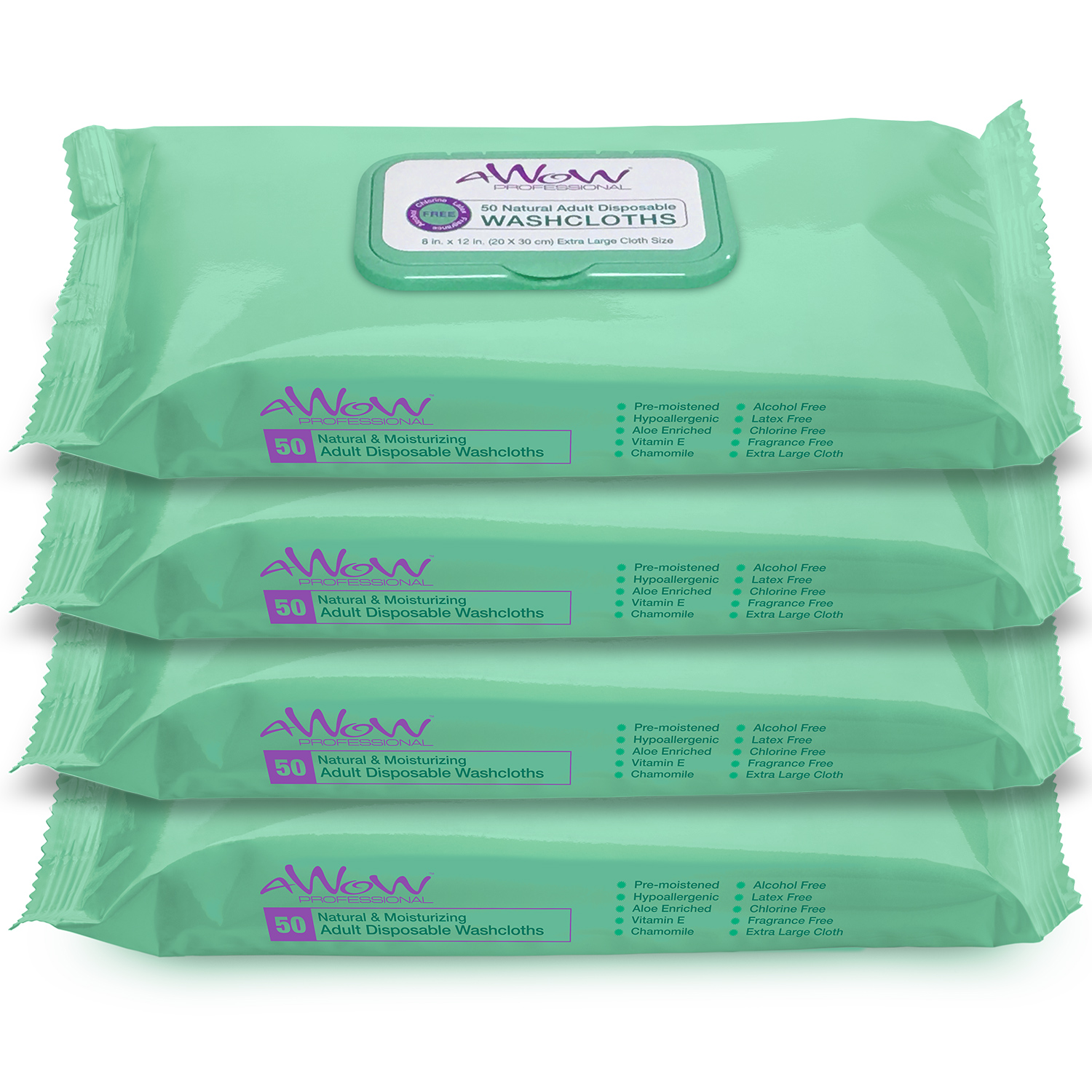 AWOW Professional Large Unscented Natural Adult Disposable Cleansing