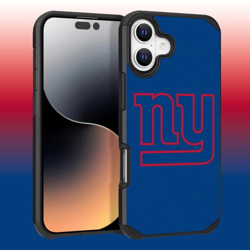 Apple iPhone 16 Plus (6.7) - NFL Licensed New York Giants Team Logo on Blue Textured Dual Layer Case