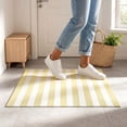 thumbnail image 4 of Outdoor Front Door Mat 20"X16", Yellow White Washable Striped Layered Doormat | Cotton Woven Indoor/Outdoor Small Area Rug, 1pc, 4 of 7