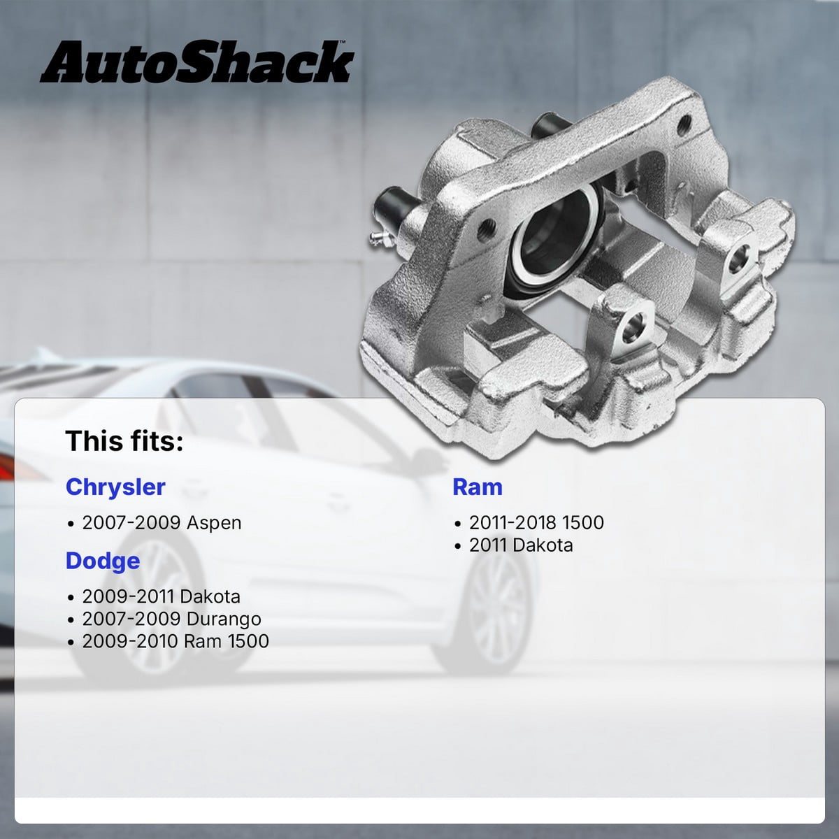 AutoShack Front Brake Calipers for Ram, Dodge & Chrysler, 1500 2011-2018 Ram 1500 2009-2010 Aspen 2007-2009 Durango 2007-2009, 4WD RWD V6 3.0L 3.6L 3.7L V8 4.7L 5.7L, Left and Right, Pair