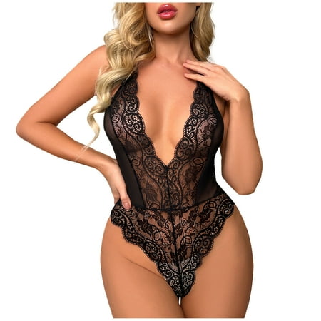 

Sexy Lingerie for Women Lace Satin Nightdress Erotic Lingerie with Bow Tie Nachtwäsche mit V-Ausschnitt Satin-Nachtwäsche Sexy Bra and Panty Lace Babydoll Lingerie Sexy Bra and Panty