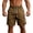 Coffee, variant on Cargo Shorts for Men Summer Casual Elastic Waist Loose Fit Breathable Knee Length Work Shorts with Pockets