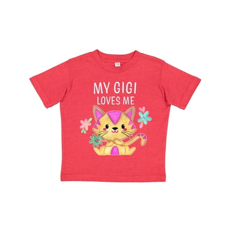 

Inktastic My Gigi Loves Me with Cute Kitten and Flowers Gift Toddler Boy or Toddler Girl T-Shirt