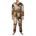 thumbnail image 3 of Fotbe Hiking Duck Pattern Long Sleeve Pajama Set for Men,Sleepwear Set,2-piece Loungewear Set,Soft PJs Comfy Nightwear with Pockets-Small, 3 of 7