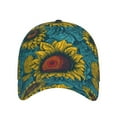 thumbnail image 2 of Kdxio Unisex Sunflowers Pattern Baseball Cap Unisex Washed Classic Adjustable Hat, 2 of 8