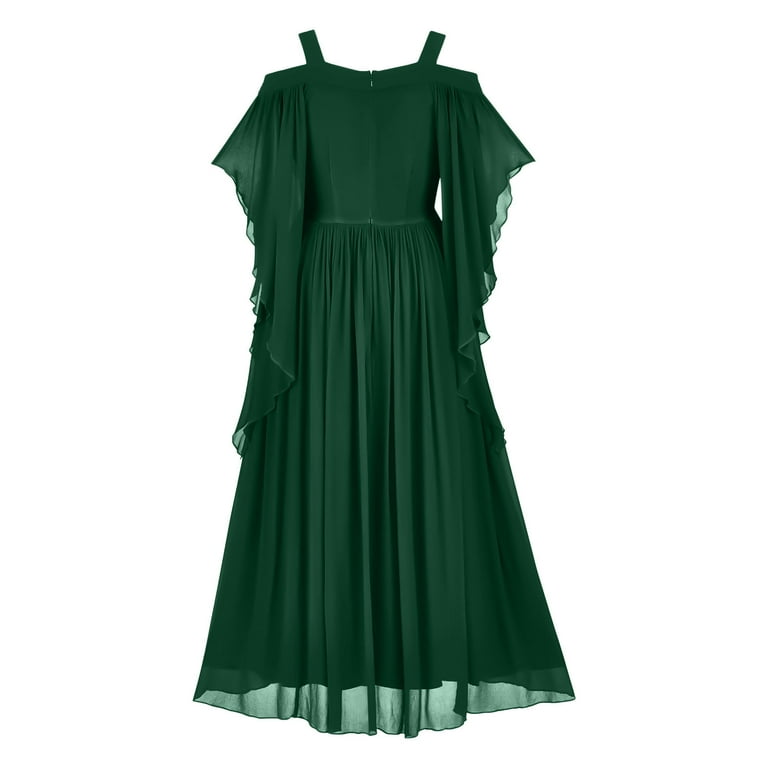 chinese dress ladies Mariah White Chiffon Ruffle Halterneck Maxi Dress