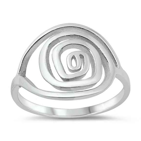 Large Spiral Ring .925 Sterling Silver Band Jewelry Female Male Unisex Size 5