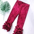 thumbnail image 4 of Zanarzt Toddler Ruffle Pants Toddler Girls Ruffles Leggings Cotton Pants Kids Stretchy High Waist Legging Wine,6-12 Months, 4 of 9