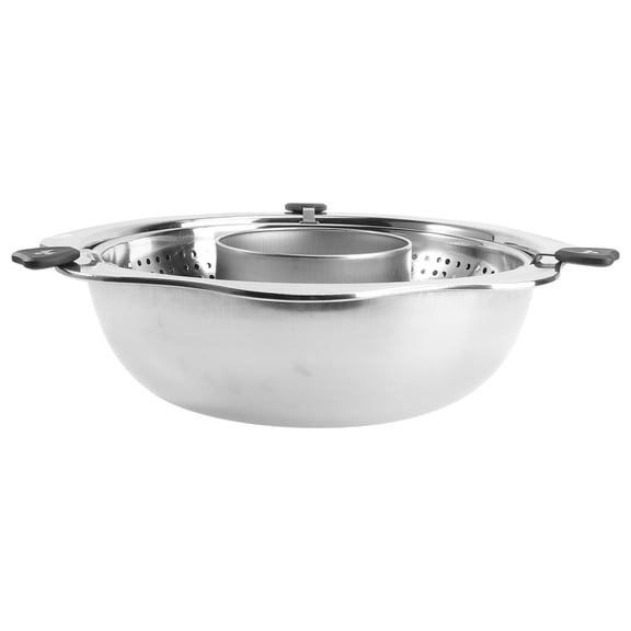 Homoyoyo Non-Stick Rotating Hot Pot with Premium Stainless Steel Base, Silver Finish, Easy to Clean and Durable Cookware
