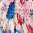 thumbnail image 5 of Baby Girls Floral Print Strappy Dress Lightweight Summer Dress With Adjustable Ties Beach Casual Sundress Soft Dailywear 5-6 Years, 5 of 6