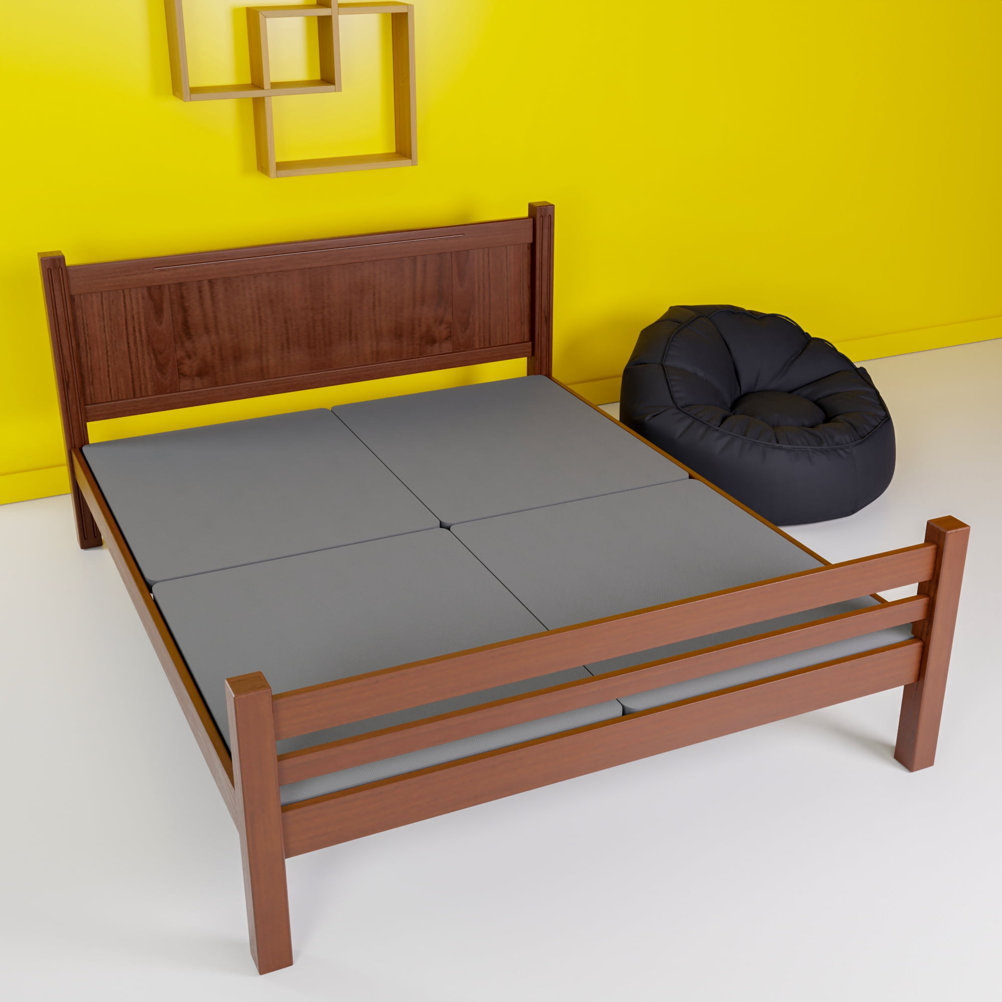 Continental Sleep, 1.5-Inch Split Bunkie Board for Mattress/Bed Support - Fully Assembled, Improved Comfort and Support, California King(Fold), Gray