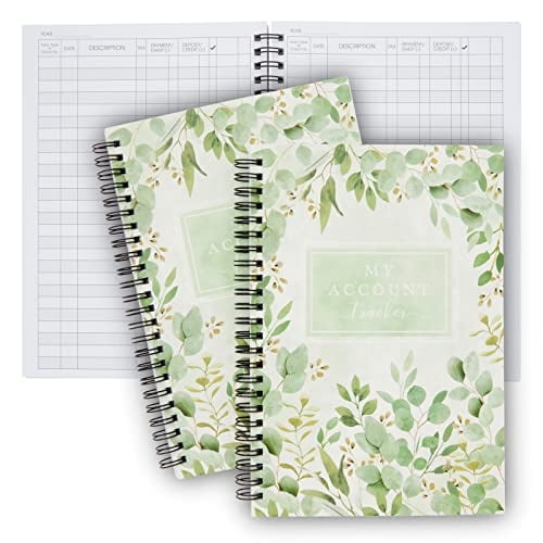 2 Pack Libro Seguimiento de Gastos, Contabilidad para Empresa (6.2x8.5 pulg, 50 Hojas C/U)