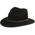 thumbnail image 6 of Epoch hats Indiana Jones Style Men's Wool Felt Outback Fedora with Grosgrain or Faux Leather Band, 6 of 14