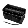 thumbnail image 1 of Felt Purse Insert Organizer Portable Cosmetic Bag Fit For Handbag Tote Various Bag Tw,S,Black, 1 of 5