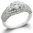 thumbnail image 1 of 1.60Ct Diamond Pave 3-Stone Engagement Anniversary Ring 14k Gold Lab Grown, 1 of 2