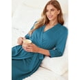 thumbnail image 3 of Ekouaer Women Robe Long Knit Bathrobe Lightweight Soft Summer kimono Robes Casual Loungewear with Attached belt, 3 of 7