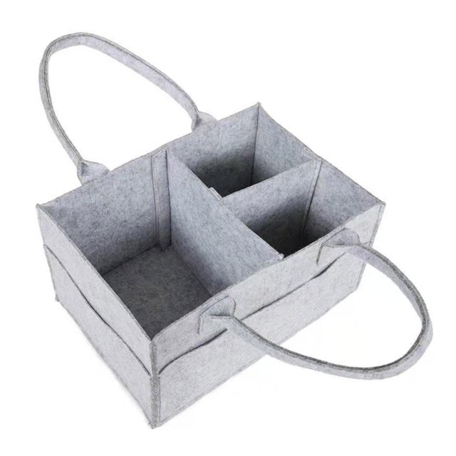 Bolsa de almacenamiento de pañales de fieltro plegable portátil, bolsa de mano para juguetes y ropa de niños