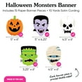 thumbnail image 4 of Big Dot of Happiness Halloween Monsters Garland Banner, 30 Feet of Cord, 15 Paper Skeleton, Dracula, Frankenstein, Mummy, and Jack-O'-Lantern Shapes, 4 of 6