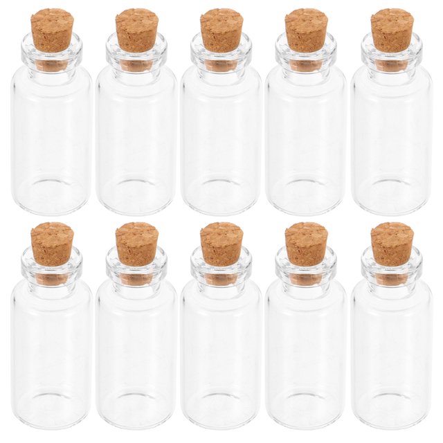 48 piezas de frascos de vidrio transparentes para condimentos, frascos pequeños de madera a la deriva para botellas de deseos