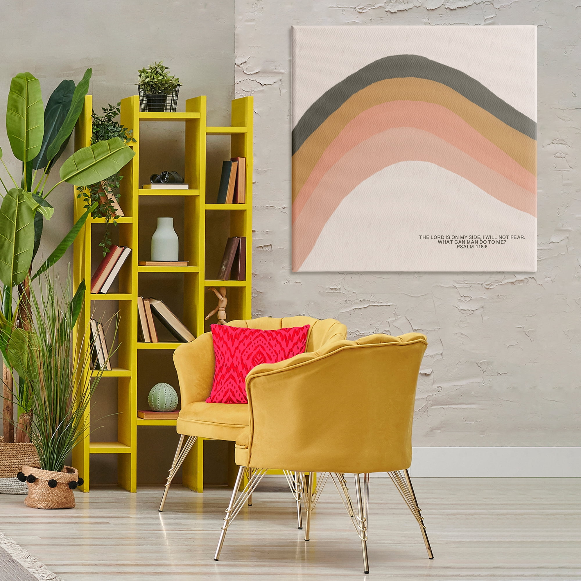Stupell Industries Spiritual Psalm & Rainbow Religious Painting Gallery Wrapped Canvas Art Print Wall Art, 36 x 36