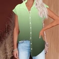 thumbnail image 5 of Itsame Short Shirt Sleeved Tops for Womens T-Shirt Fashionable Solid Color Relaxed Round Neck Button Blouses Green Size 5XL, 5 of 6