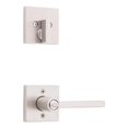 thumbnail image 3 of Kwikset Halifax Satin Nickel Zinc Lever and Single Cylinder Deadbolt, 3 of 8